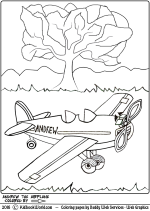 Andrew the Airplane Coloring Page for kids.