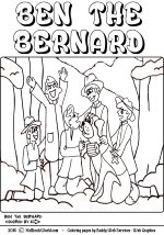 Ben the Bernard free coloring page for kids.